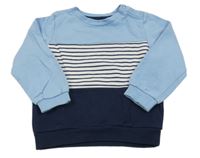 Modro-tmavomodrá mikina s pruhmi C&A