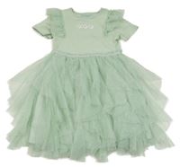 Světlezelené žebrované šaty s tylovou sukní Primark