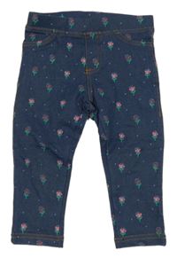 Modré tregíny s kvetinami