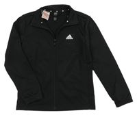 Černá sportovní funkční propínací mikina s logem Adidas