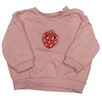 Svetloružová mikina s 3D jahodou Matalan