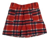 Červeno-tmavomodrá kockovaná vlnená sukňa dunnes