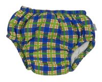 Modro-zelené kostkované plenkové plavky 