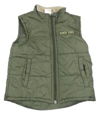 Khaki šušťáková zateplená vesta s nápisom Impidimpi