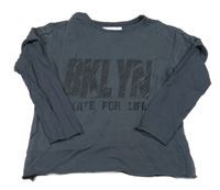 Tmavosivé tričko s nápisom