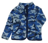 Modrá army chlpatá prepínaci mikina Ergee