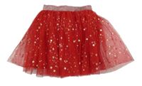 Červená tylová sukňa so zlatými hviezdičkami St. Bernard