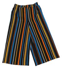 Čierno-farebné pruhované ľahké široké nohavice New Look