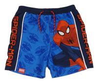 Modro-tmavomodré plážové kraťasy se Spidermanem Marvel