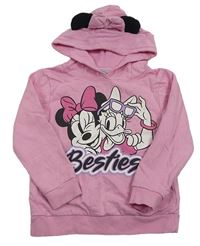 Růžová mikina s Minnie a Daisy a kapucí Disney