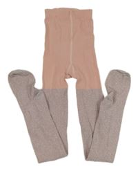 Růžovo-stříbrné třpytivé punčocháče H&M