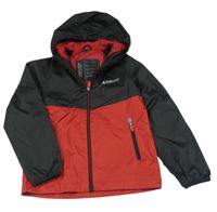 Černo-červená šusťáková funkční bunda s nápisem Raintex