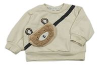 Smetanovo-čierna mikina s medvěďom River Island