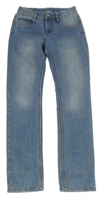 Svetlomodré zateplené slim teplákové rifle C&A