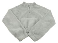 Světlešedá chlupatá crop mikina New Look