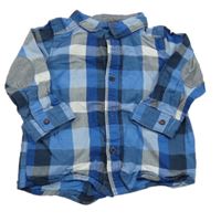 Modro-šedo-bílá kostkovaná košile H&M