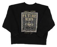 Čierno-zlato-biela mikina s nápismi Matalan