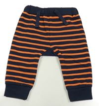 Tmavomodro-lososové pruhované tepláky s líškou Jojo Maman Bébé