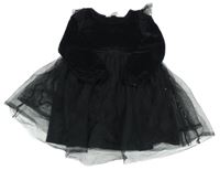 Černé žinylkové šaty s tylovou sukní H&M