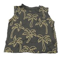 Antracitovo-béžové tielko s palmami H&M