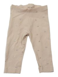 Svetloružové kvetované legíny H&M