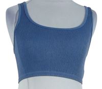 Dámsky modrý rebrovaný crop top Primark