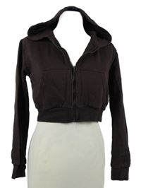 Dámská hnědá crop mikina s kapucí H&M