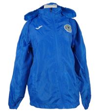 Pánská modrá šusťáková fotbalová bunda s kapucí Joma