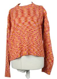 Dámsky červeno-oranžový vzorovaný sveter Pep&Co