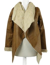 Dámský hnědý semišový cardigán s kožíškem Bershka 