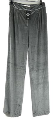 Nové - Dámské šedé sametové kalhoty 