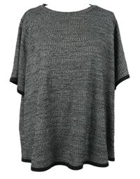 Dámske čierno-sivé melírované úpletové voľné é tričko