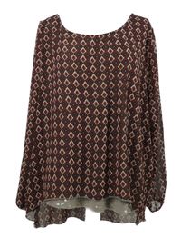Dámská vínovo-béžová vzorovaná šifonová halenka Best Connections
