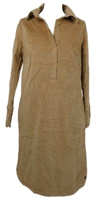 Dámske béžové menšestrové košeľové šaty Gina