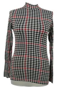 Dámské černo-bílo-červené vzorované triko Amisu 