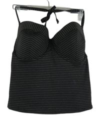 Dámský černý proužkovaný vrchní díl tankiny Debenhams vel. 80G