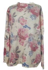 Dámský smetanový květovaný svetr Pullover 