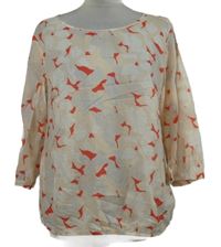 Dámska ružová kvetovaná balonová blúzka Opus