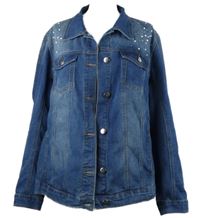 Dámská modrá riflová bunda s kamínky Janina 