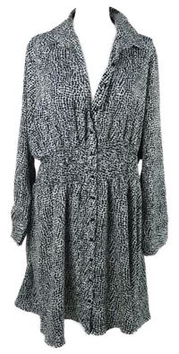 Dámske čierno-biele vzorované košeľové šaty Cameo Rose