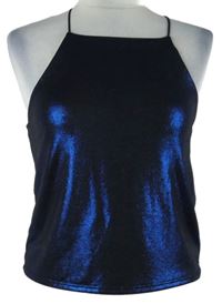 Dámský safírový třptivý top Topshop 