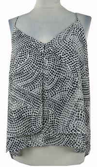Dámský černo-šedý vzorovaný šifonový top H&M