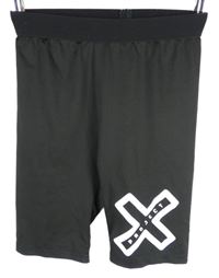 Dámské černé sportovní elastické kraťay s logom