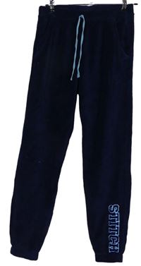Dámske tmavomodré plyšové pyžamové nohavice s nápisom George