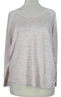 Dámsky ružový melírovaný ľahký sveter M&S