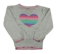 Svetlosivý ľahký sveter so srdiečkami Mothercare