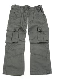 Sivé cargo plátenné nohavice F&F