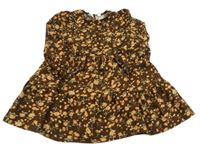 Hnedé kvetinové šaty Shein