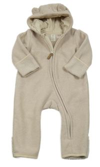 Světlebéžová fleecová kombinéza s kapucí H&M