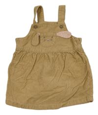 Béžové manšestrové laclové šaty s králíčkem M&S